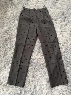 ドット柄センタープレスパンツ グレー