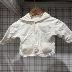 ホワイト フード付きアウター 80