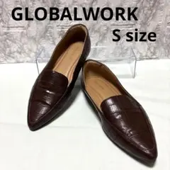 高見え！GLOBAL WORK22.5㎝ダークブラウン クロコダイル風 パンプス