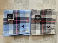 ホールマーク　 チェック柄ハンカチ　テリア刺繍 2枚セット　ブルーミング中西