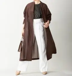 【1度着】iCB Wrinkle Sheer シャツワンピース ベルトリボン付き