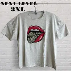 US古着 NEXT LEVEL 3XL グレー Tシャツ プリント ロゴ