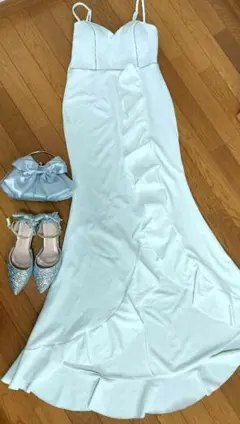 ロングドレスLサイズ・バッグ・パンプスセット