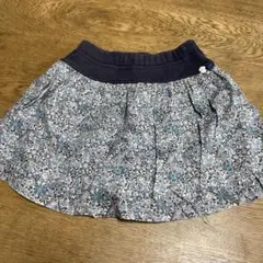 ファミリア　リバティ青系花柄　スカート　100