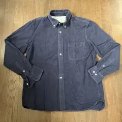 【無印】フランネルボタンダウンシャツ　　　　 綿100% XL ネイビーused