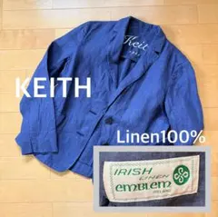KEITH リネン麻100% ネイビー ジャケットのサムネイル