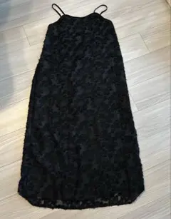 【美品】しまむら　キャミワンピース　ブラック　M