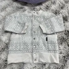 COMME CA ISM フリース模様入り グレ&ホワイト