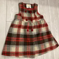 女児チェック柄ワンピースチュニック140センチ