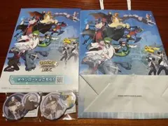 ノボリ・クダリ ポケモンマスターズEX ショッパー・チラシ・缶バッジセット