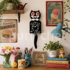 未使用】Kit Cat Klock キット キャット クロック バーガンディー