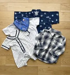 ベビー　ロンパース　シャツセット まとめ　甚平　スタイ　ミキハウス　gap