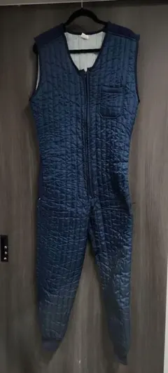 ネイビー キルティング オーバーオール　作業着インナー