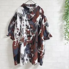 【美品】HARE チャイナ ガラシャツ モード系 ビッグシルエット シャツ