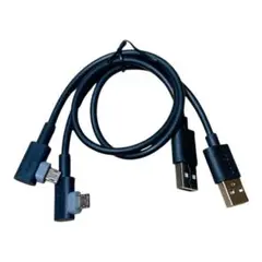 マイクロusbケーブル l字 2本Micro USB ケーブル 30cmブラック