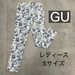 GU ジーユー レディース スキニーパンツ ボトムス 花柄 白 ホワイト
