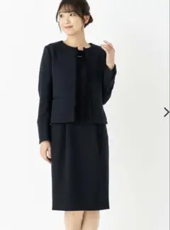 グリーンレーベルリラクシング　ダークネイビーツィードワンピーススーツ