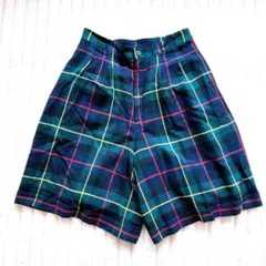 U.S. Polo ポロ　ハーフパンツ　 L 緑系　チェック柄　ウエストゴム入り