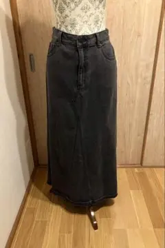 【週末限定値下げ】 GUジーユーデニムロングスカート ダークグレーXLサイズ