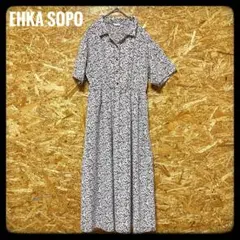 大人可愛い♡ehka sopo フロントボタン 花柄 ロングワンピース