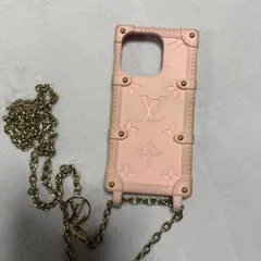 LOUIS VUITTON ピンク iPhoneケース チェーン付き