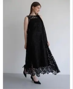 美品 acka sheer flower one-piece サイズ2 ブラック - メルカリ