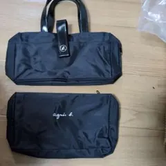 agnès b. ブラックポーチ ハンドル付き