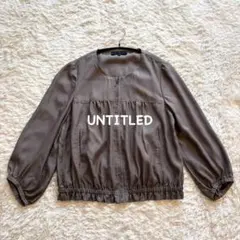 【UNTITLED】バルーンスリーブ ジャンバー ブラウン Mサイズ 薄手のサムネイル