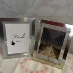 ウェディング用シルバーフレーム2個　受付サイン 写真たて　アルバム　アンティーク