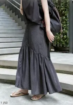 B.C STOCK フロントボタンマーメイドギャザースカート