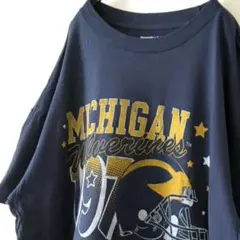 アバクロ ミシガンウルヴァリンズ Tシャツ XL ネイビー 古着