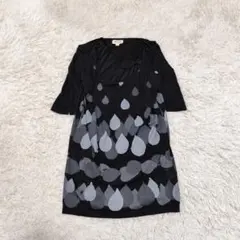 24546✨Y2K ディーゼル しずく 雨柄 総柄 半袖ワンピース ブラックのサムネイル