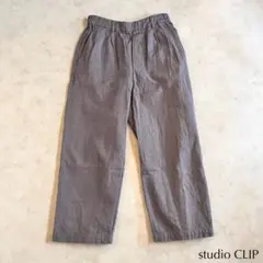 studio CLIP＊大人チェックパンツ グレー ワイドパンツ