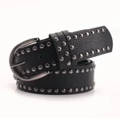 ベルト スタッズベルト　ブラック Y2K ストリート 韓国男女兼用　スケーター