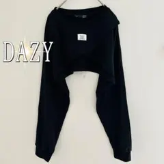 DAZY クロップド長袖ロゴカットソー（L）黒　スポーツミックスコーデ