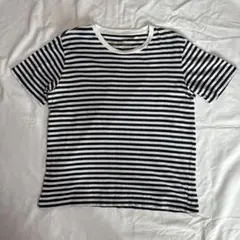 無印良品 ボーダー 半袖Tシャツ ブラック×ホワイト Lのサムネイル