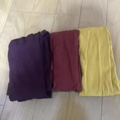 ストレッチタイツ 3枚セット パープル・バーガンディ・イエロー　カラータイツ