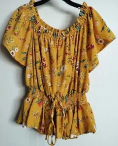 【匿名配送】フラワープリントオフショルダートップス 2way