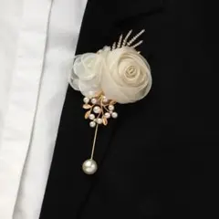 期間限定価額！ブローチ　コサージュ　シフォン　フラワー　パール　卒業式　入学式