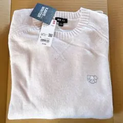 ユニクロ KAWSラムクルーネックセーター L オフホワイト 新品未着用