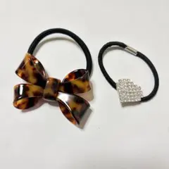 デザインヘアゴムセット/リボン ハート