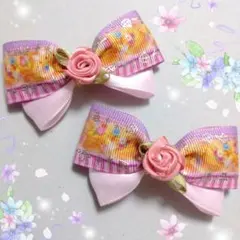 専用　ヘアゴム ヘアリボン ツインテール　1307　みつあみ　花　プリンセス