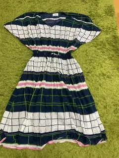 h.b チェック柄ノースリーブワンピース