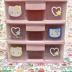 ハローキティ小物引き出しケース 小物収納ケース3段チェストA4