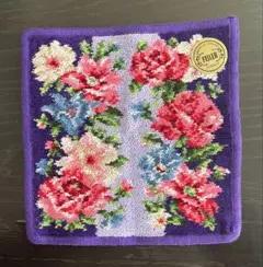 新品未使用　フェイラー　タオル　ハンカチ　紫　花柄