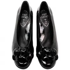 日本製 厚底 コンフォートシューズ レディース ブラック 24.0