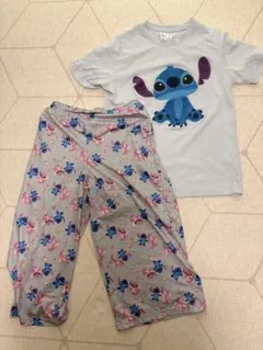 Disney スティッチ 刺繍パジャマ　リメイクにものサムネイル