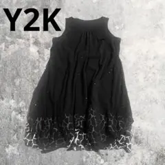 Y2K 当時物 総 スパンコール ミニワンピ チュニック 平成ギャル