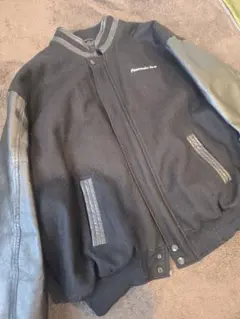 90s スタジャン ブラック 本革 古着