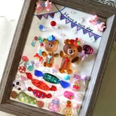仲良しクマちゃん♡キャンディ祭 くま 鳥 カラフル 贈り物 シーグラスアート